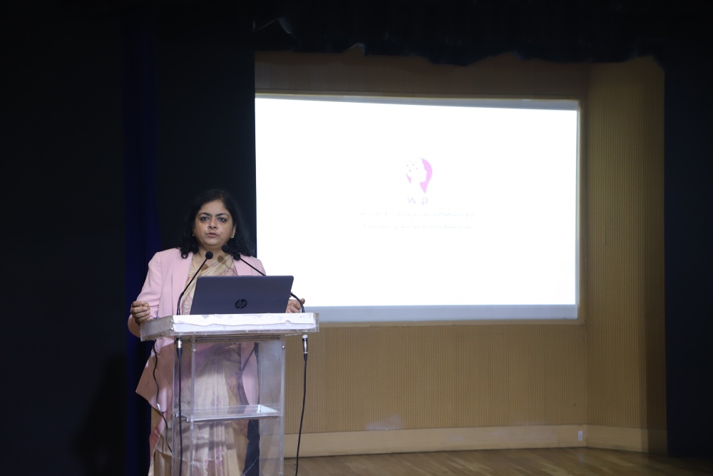Ms Anna Roy, Sr. Adviser, Niti Aayog & Mission Director of WEP unveiling and explaining the WEP 3.0 platform